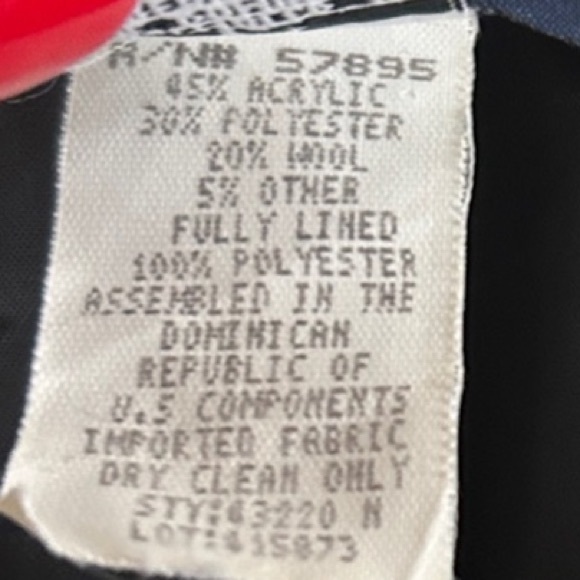 Vintage 1980s Requirements Black White Houndstooth Wool Blend Lined Blazer Sz 12 - Picture 12 of 12